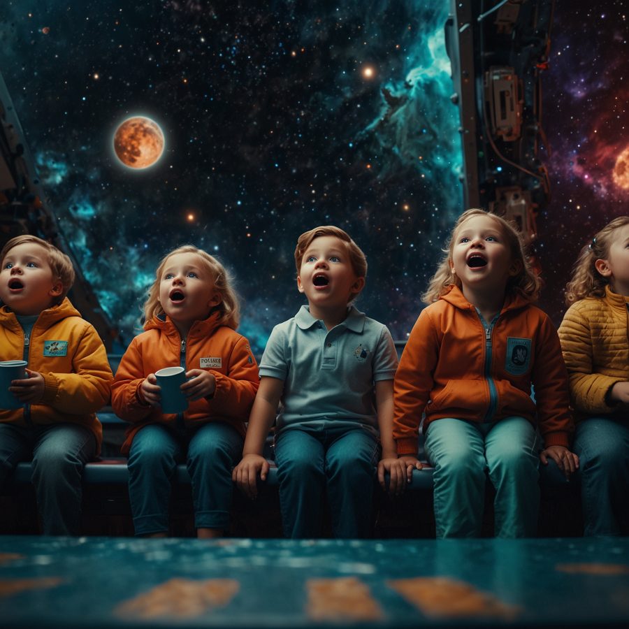 Leonardo_Lightning_young_children_in_awe_in_space_5k_0